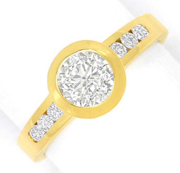 Foto 2 - Diamantring 1,09ct lupenreine Diamanten in 18K Gelbgold, Q1681