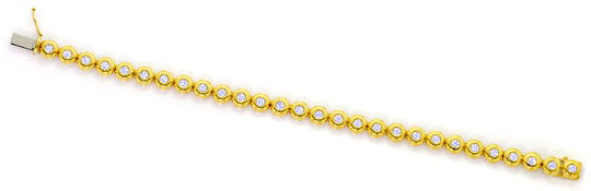 Foto 1 - Diamant Tennis Armband 2,11ct Brillanten-Zarge Gelbgold, S4567