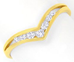 Foto 1 - Diamantring, V Form, gespannte Brillanten Gelbgold, S6401